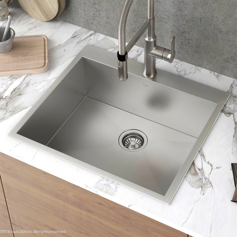 Pax™ ZeroRadius Topmount Series 25" x 22" DropIn Kitchen Sink